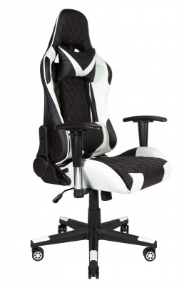 Кресло офисное Lotus ONE/черно - белая экокожа/пластиковая крестовина