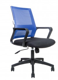 Кресло офисное Бит LB черный пластик/синяя сетка/черная ткань