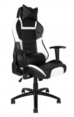 Кресло офисное Lotus PRO carbon/черно - белая экокожа/стальная крестовина
