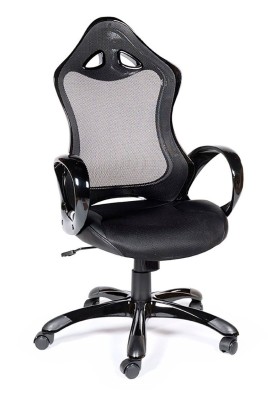 Кресло офисное Тесла/черный пластик/черная спинка/черная сидушка