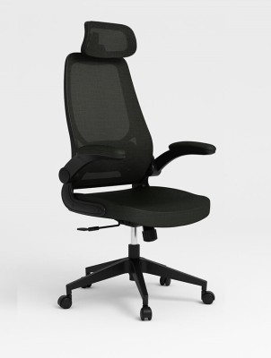 Кресло офисное Фоджа/черная сетка/черная ткань/черный пластик