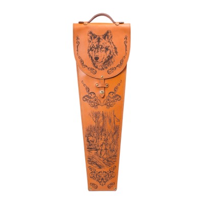 Шампура подарочные 6шт. в колчане из натуральной кожи (волк клапан), арт. 305КК6-Г2