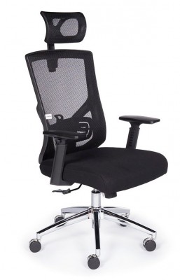 Кресло офисное/Гарда/черный пластик/черная сетка/черная сидушка