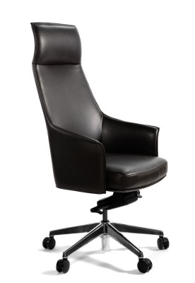 Кресло Бордо темно коричневая кожа