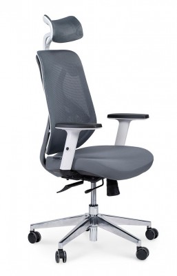 Кресло офисное Имидж gray/белый пластик/серая сетка/серая ткань