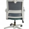 Кресло офисное Бит белый пластик/серая сетка/темно серая ткань