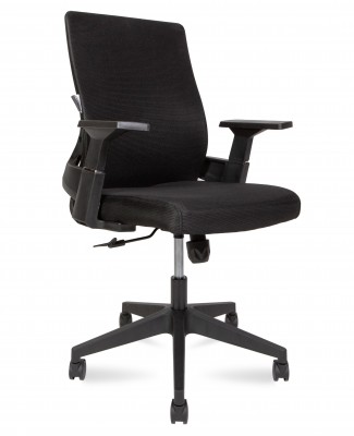 Кресло офисное /Terra LB/черный пластик/черная сетка/черная ткань